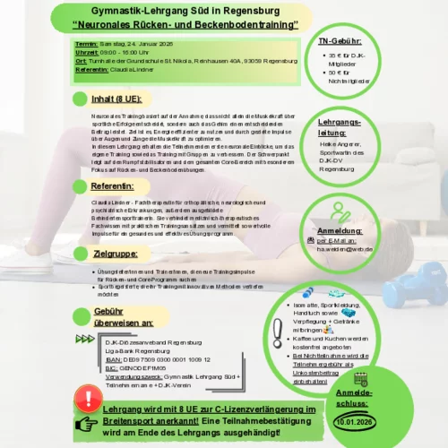 Ausschreibung: Gymnastiklehrgang-Süd
