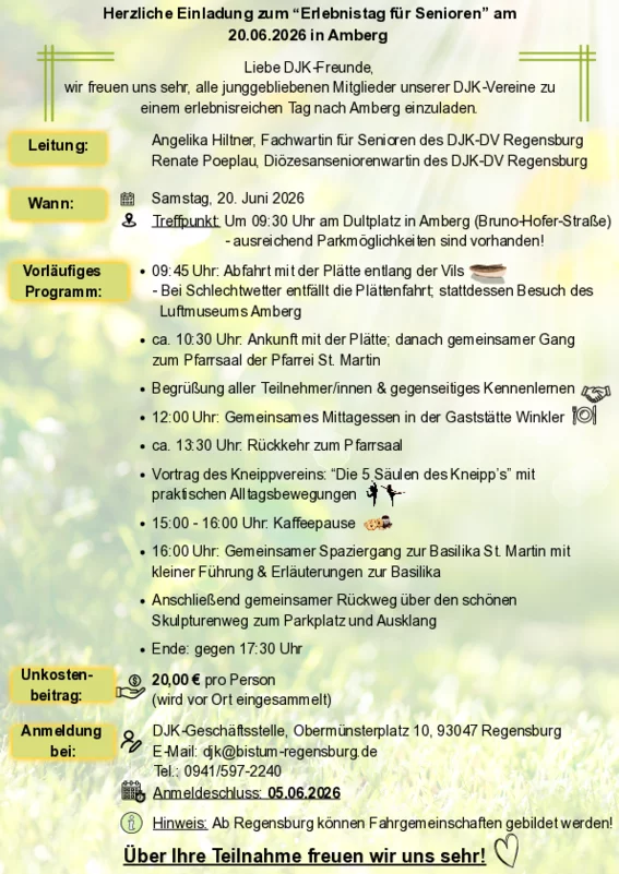 Herzliche Einladung zum Erlebnistag für Senioren am 20.06.2026